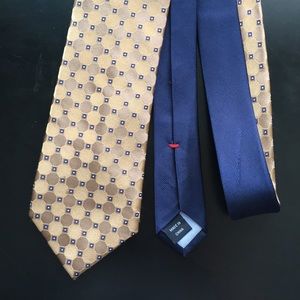 gold / blue dual color necktie